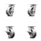 Service Caster 5 Inch Kingpinless V Groove Semi Steel Wheel Swivel Caster Set with 2 Brakes SCC SCC-KP30S520-VGR-2-SLB-2 - alternate 1